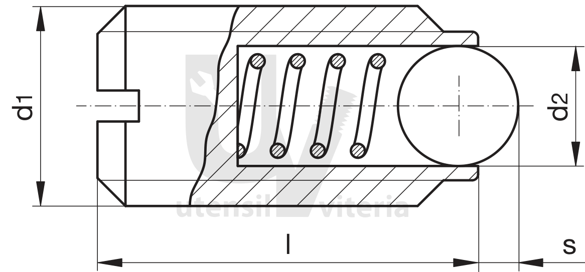 Disegno quotato di Pressori a molla SSP